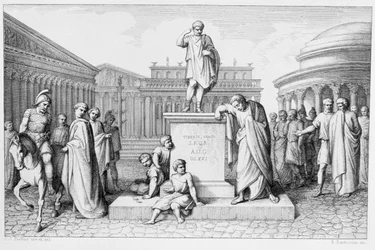 Gaius Gracchus weint vor der Statue seines Vaters